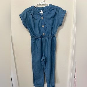 2 items. 1 denim pantsuit and 1 denim blouse.